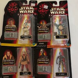 4(FOUR) NWT Star Wars Episode I Character Collection - Red and Black Packaging